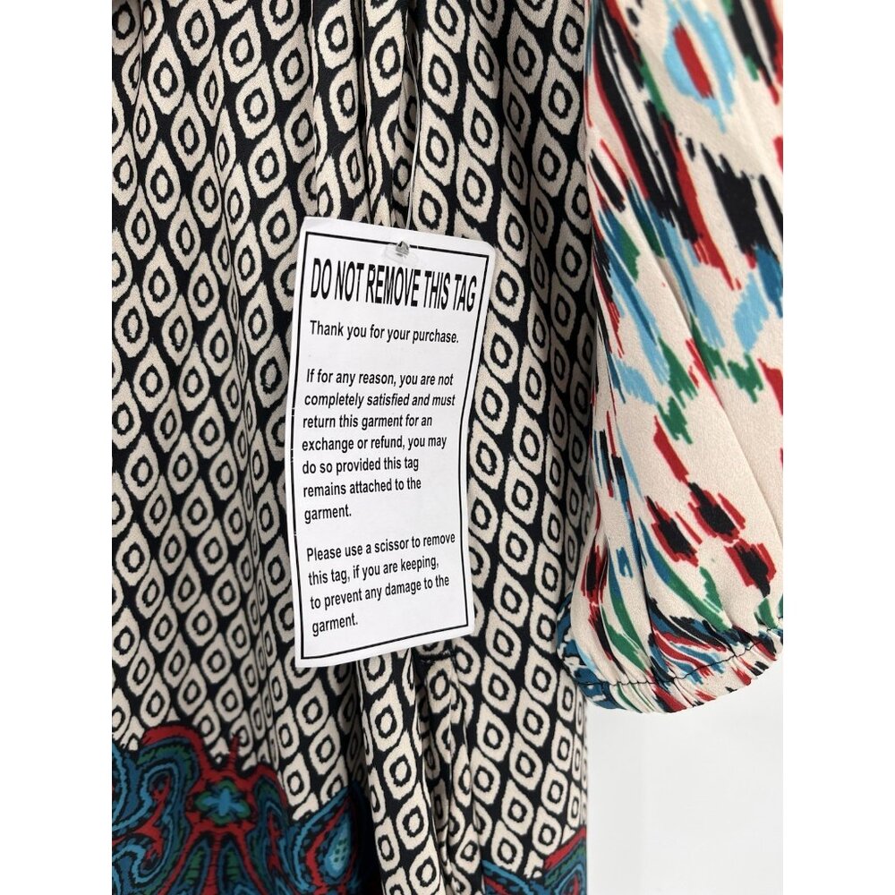JUNE + VIE Women's Multicolor Boho Patchwork 3/4 Sleeve Shift Dress NWT 18/20 - Picture 4 of 7